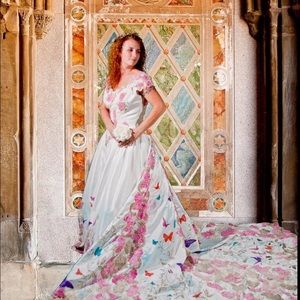 Butterfly Wedding Gown Hand Painted